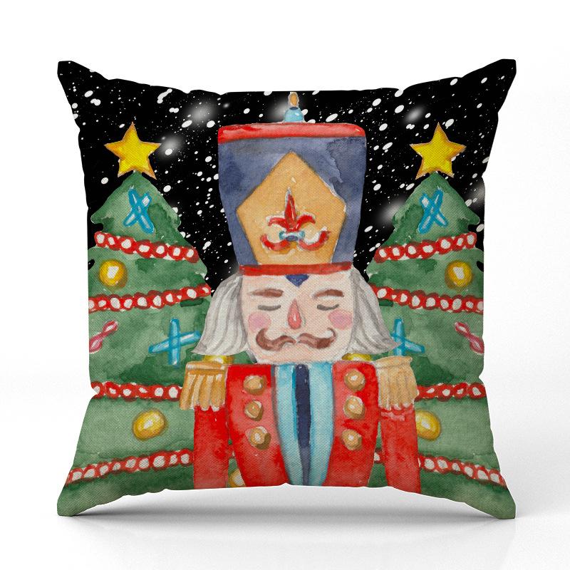 Новая наволочка на подушку с рождественским мультяшным персонажем, льняная наволочка с принтом, праздничное украшение для комнаты, дивана, чехол для подушки