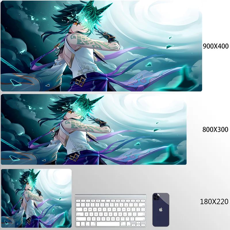 Genshin Impact Аниме Кавайный Коврик для Мыши Большой Игровой Коврик для Мыши Резиновый Коврик Настольный Коврик Аксессуары для ПК Защита Стола Игровые Коврики для Клавиатуры