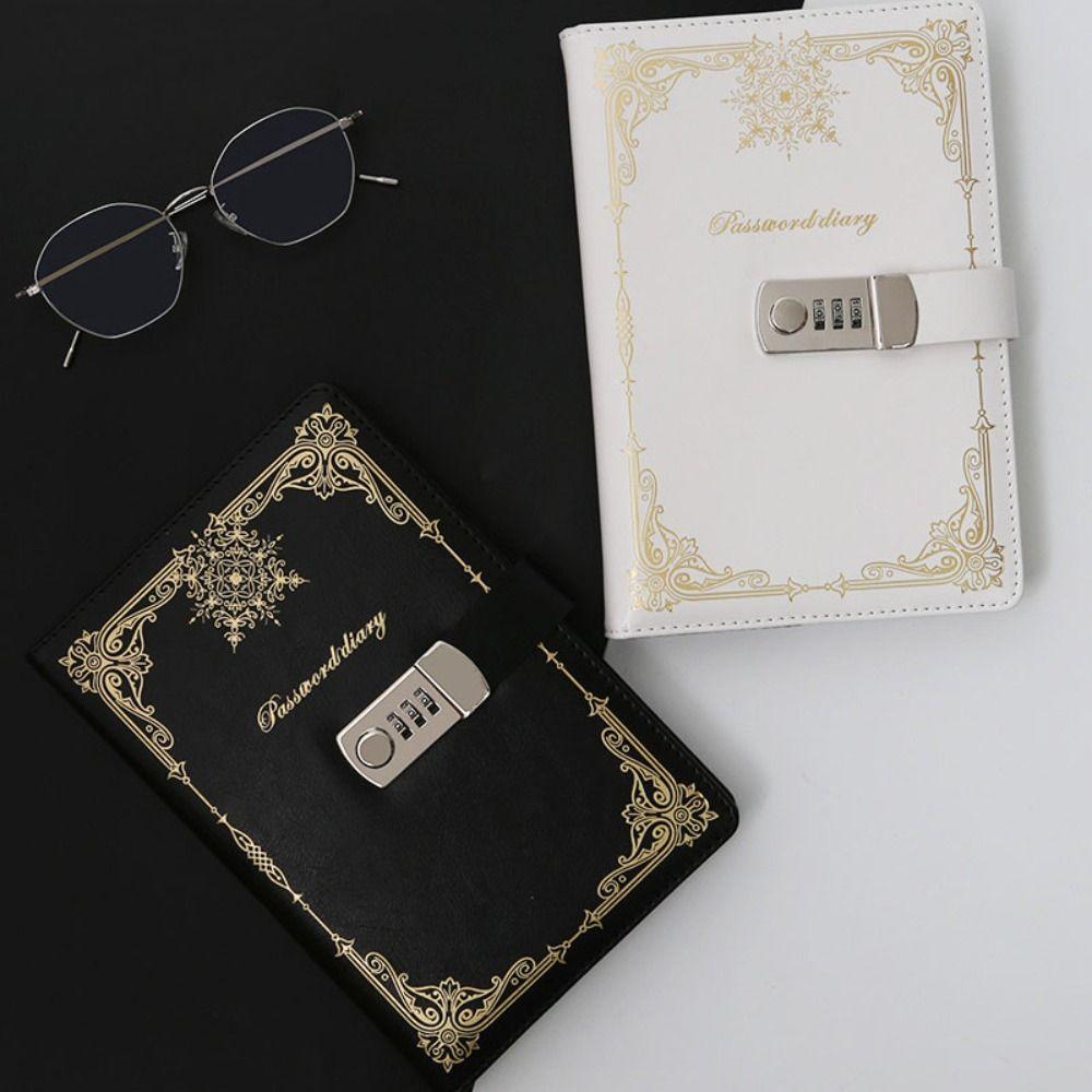 PU Leather Diary Writing Pads Hard Cover Lockable Secrets Journal Journal Notebook With Lock Work
