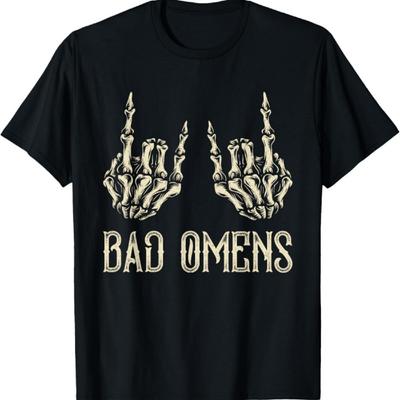 Футболка Bad Omens Руки скелета Винтаж 90-х Музыка Классический рок