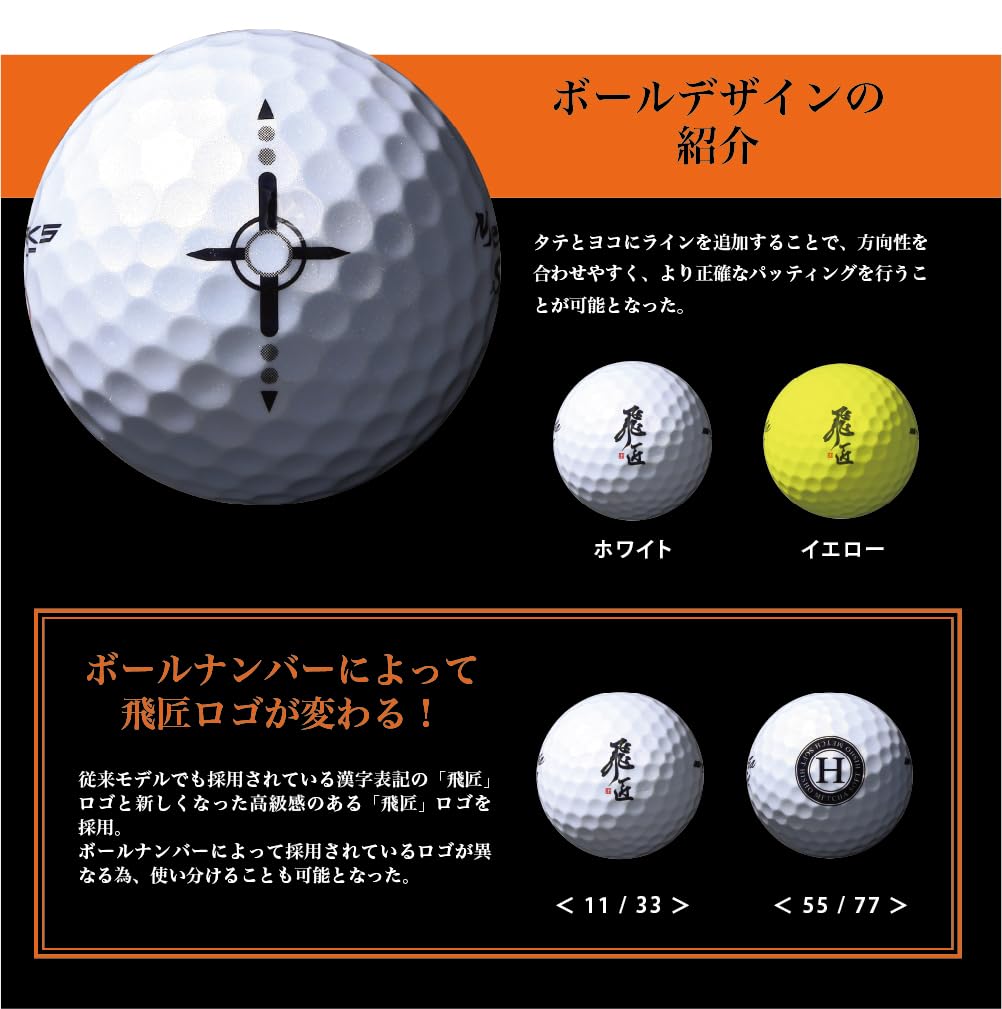 Мячи для гольфа WORKS GOLF Hisho Super Soft Белые с уретановым покрытием (Модель 2025 г.) Мяч с высоким отскоком Уретан с высоким отскоком