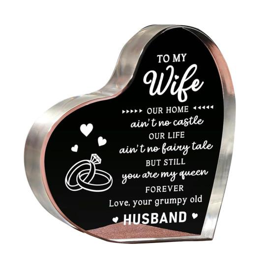 Акриловый блок в форме сердца, настольное украшение в виде сердца, отдельно стоящее украшение в виде сердца, подарок