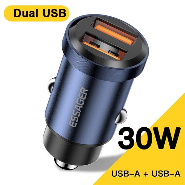 Essager Автомобильное зарядное устройство USB 45 Вт QC 4.0 PD 3.0 SCP 5A USB Type C Быстрая зарядка для iPhone 14 13 12 Pro Huawei Xiaomi Samsung S22 Ultra