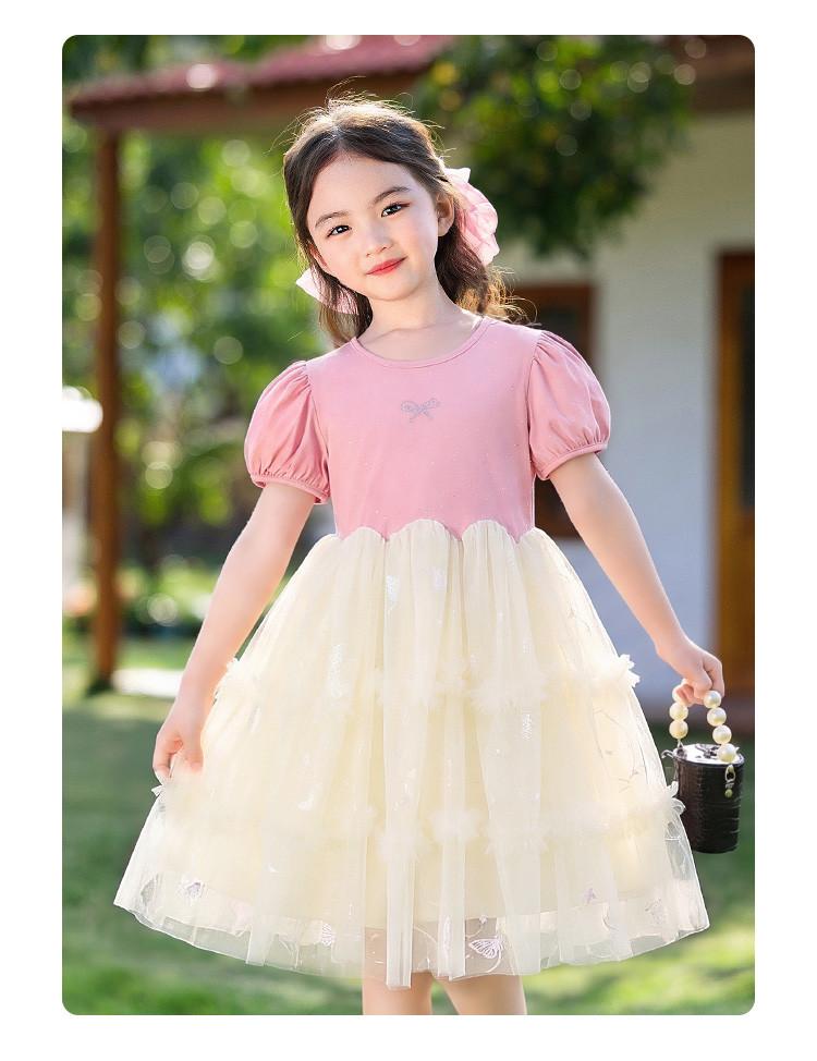 Girls' Dress with Three-Dimensional Bow