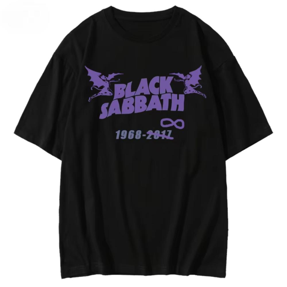 Лето 2025 Мужская футболка с коротким рукавом Очень известной группы BLACK SABBATH Британский рок Black Sabbath Европейский и американский тренд