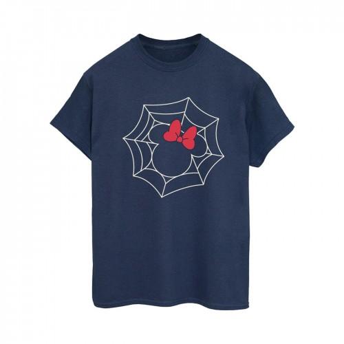 Disney Womens/Ladies Minnie Mouse Spider Web Cotton Boyfriend T-Shirt