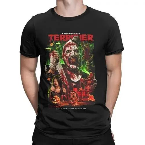 Hipster Tees Short Sleeve Round Collar 100% Cotton Summer Clothing Horror Movie Scary Art The Clown Terrifier t shirt for