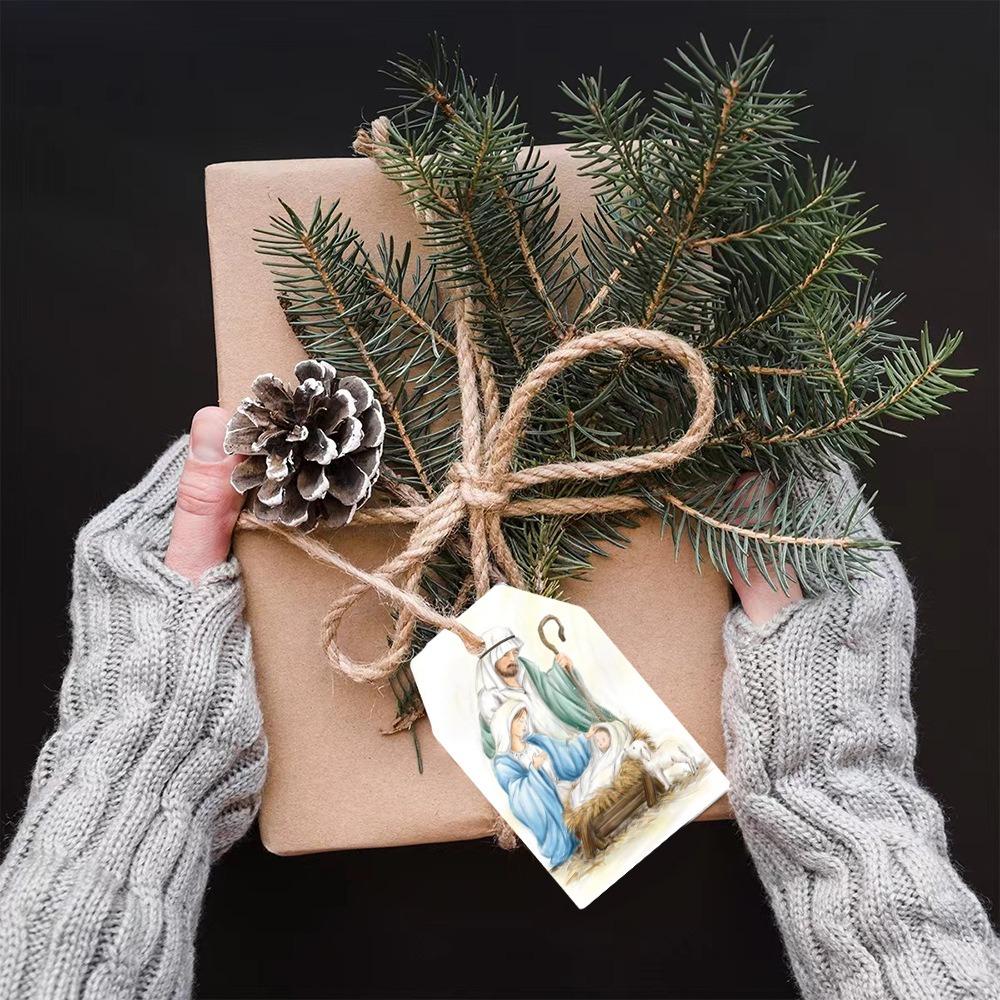 Мода 60 шт. Веселые рождественские этикетки DIY красочные подарочные упаковочные бумажные бирки Веселые рождественские бирки Рождественская елка