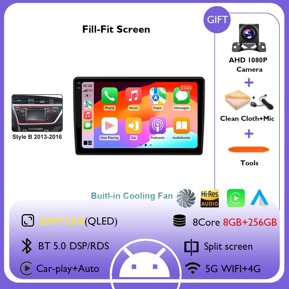 Android 14 Автомобильное радио для Toyota Auris 2014 2015 2016 2017 2018 GPS Беспроводной Carplay Автоматические интеллектуальные системы Smart Autoradio