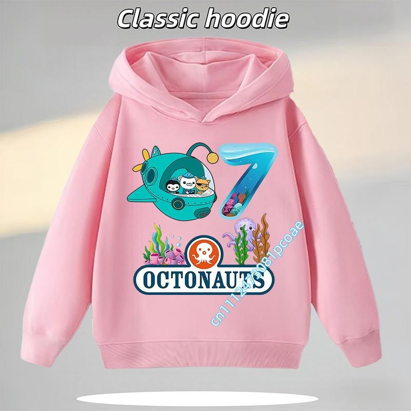 4-12Years Old Octonauts Children's Hooded Sweatshirt Boys'Sport Shirt Girls' Casual Top Digital Print Autumn/Winter Long-Sleeved