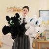 Creative Night Fury Toothless Plush Dragon Pillow – Black & White Car Decoration