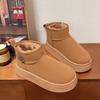 Мода 2024 Горячая Распродажа Обувь Женская До щиколотки Женские Ботинки Модные Слипоны Повседневные Ботинки Женский Бренд Круглый Носок Сохраняют Тепло Однотонные Зимние Ботинки