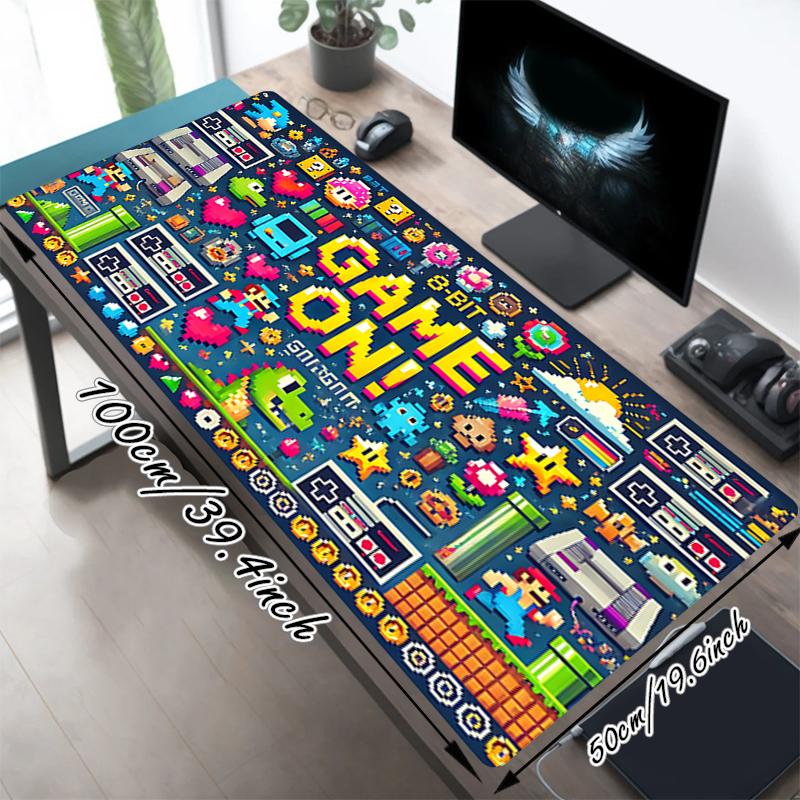 1Pc Vibrant Retro Collage Gaming Mouse Pad Keyboard Desk Mat Non-slip Rubber Lock Edge Waterproof Computer Mousepad for Office Home Decor S1150
