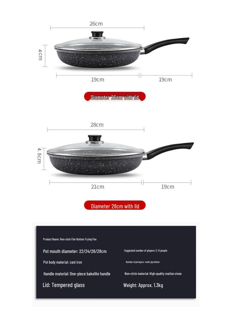 Maifan Stone Non-Stick Frying Pan for All Stovetops – Ideal for Pancakes and Gyoza