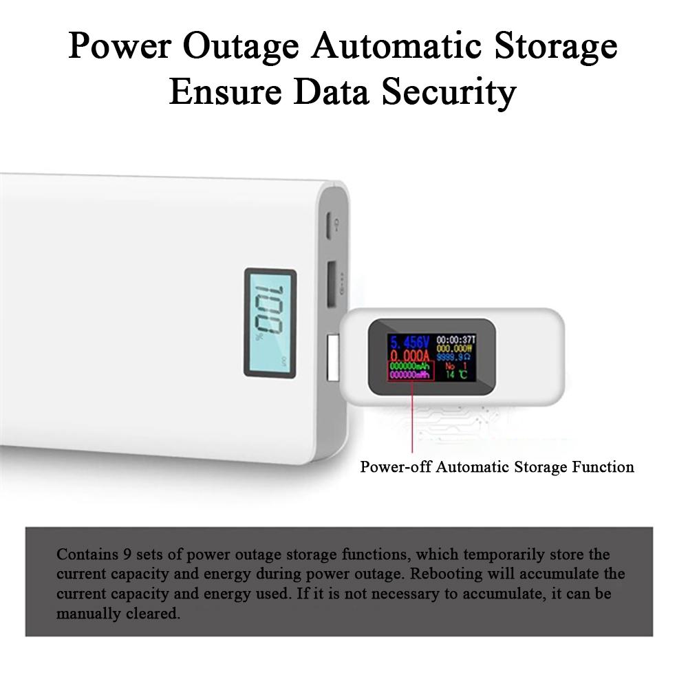 1 шт. MX18, черный/белый, 4-30 В, 0-5,1 А, цветной дисплей IPS, USB-тестер, мультиметр, поддержка QC2.0 QC3.0, USB 3,0, детектор напряжения, тока и мощности