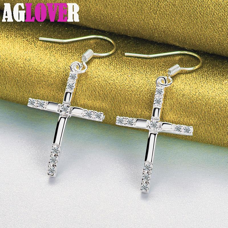 Ювелирные изделия из стерлингового серебра 925 пробы с крестом AAA и цирконием