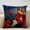 Рождественская песня MariahCarey Подушка Домашний Декор Льняная Наволочка для Диванной Подушки: Приятный к коже и дышащий