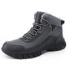 Men Combat Snow Boots Winter Warm Work Desert Boots with Fur High Top Outdoor Hiking Boots Large Size