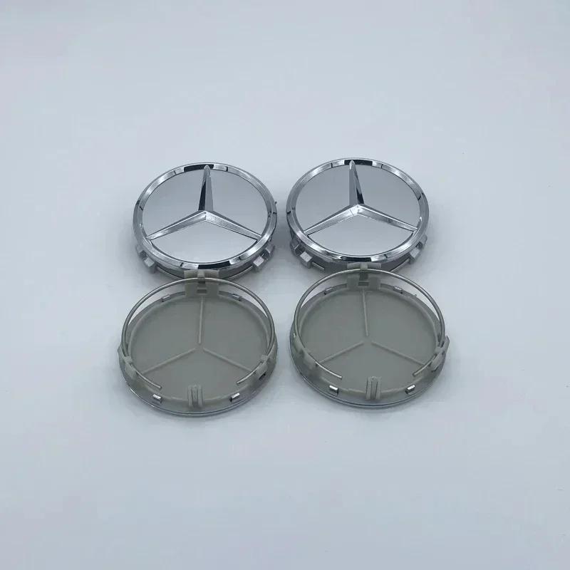4Pcs/set 75MM/60MM Car Wheel Center Hub Cap Covers Mercedes Benz Amg Black Badge Rim Cover Auto Style Decorate Accessories