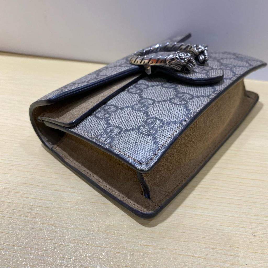 [Б/У] Сумка Gucci Dionysus GG Supreme Super Mini 'Бежевая' - Очень хорошее состояние #356U9P