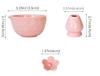 Japanese-style cherry blossom matcha tea set, ceramic matcha bowl with mouth, Baiben Li color box, high-end, pink 7-piece set