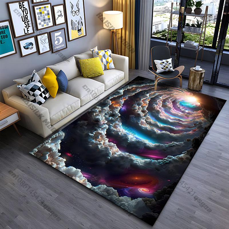 Cosmic journey through colorful clouds carpet Yoga living room room decor children's crawling mat doormat area rug