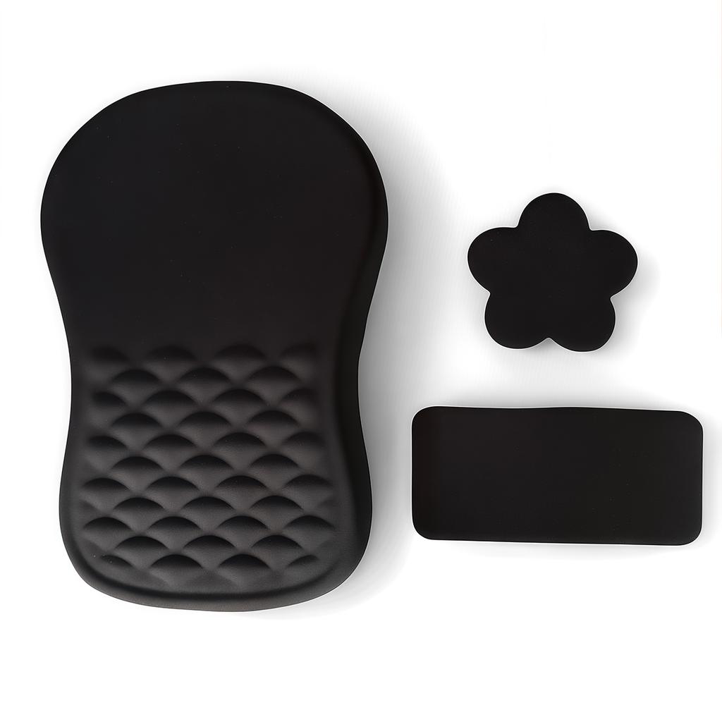 3pc Ergonomic Wrist Rest Mouse Pad Comfortable Wrist Support Non Slip High Elastic Memory Cotton Mousepad For PC Laptop Computer