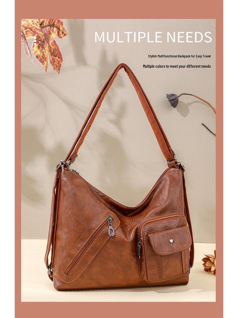 Женский модный вместительный рюкзак-сумка через плечо 2025