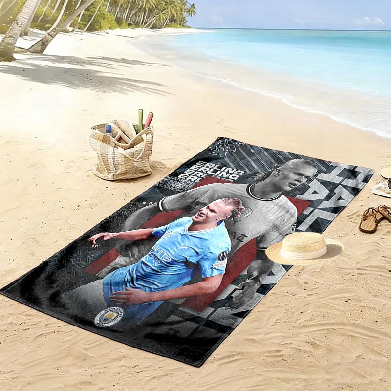 Haaland Goal Print Beach Towel, Large Soft Quick Dry Towel for Beach Camping Swimming