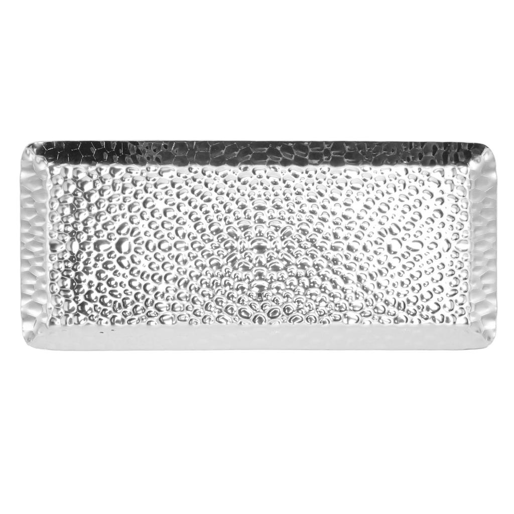 25x11 см Подносы с молотковой чеканкой из нержавеющей стали, многоцелевые, безопасные для посудомоечной машины, поднос-тарелка для десертов для дома и ресторана