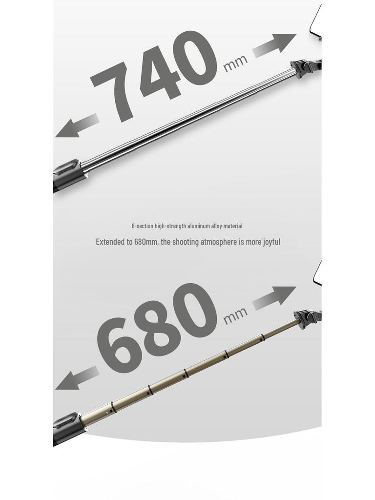 Беспроводная Bluetooth-палка для селфи и штатив – алюминиевый сплав, многофункциональная, для мобильной фотографии и прямых трансляций