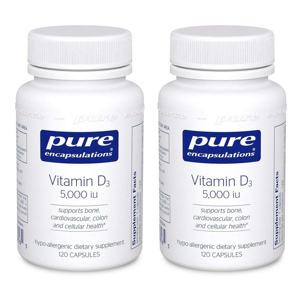 Pure Encapsulations Vitamin D3 5000 IU Capsules 120 Tablets 2 pcs