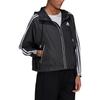 adidas BSC Полосатая куртка с карманом на молнии и завязками на капюшоне Женская куртка черного цвета H55345