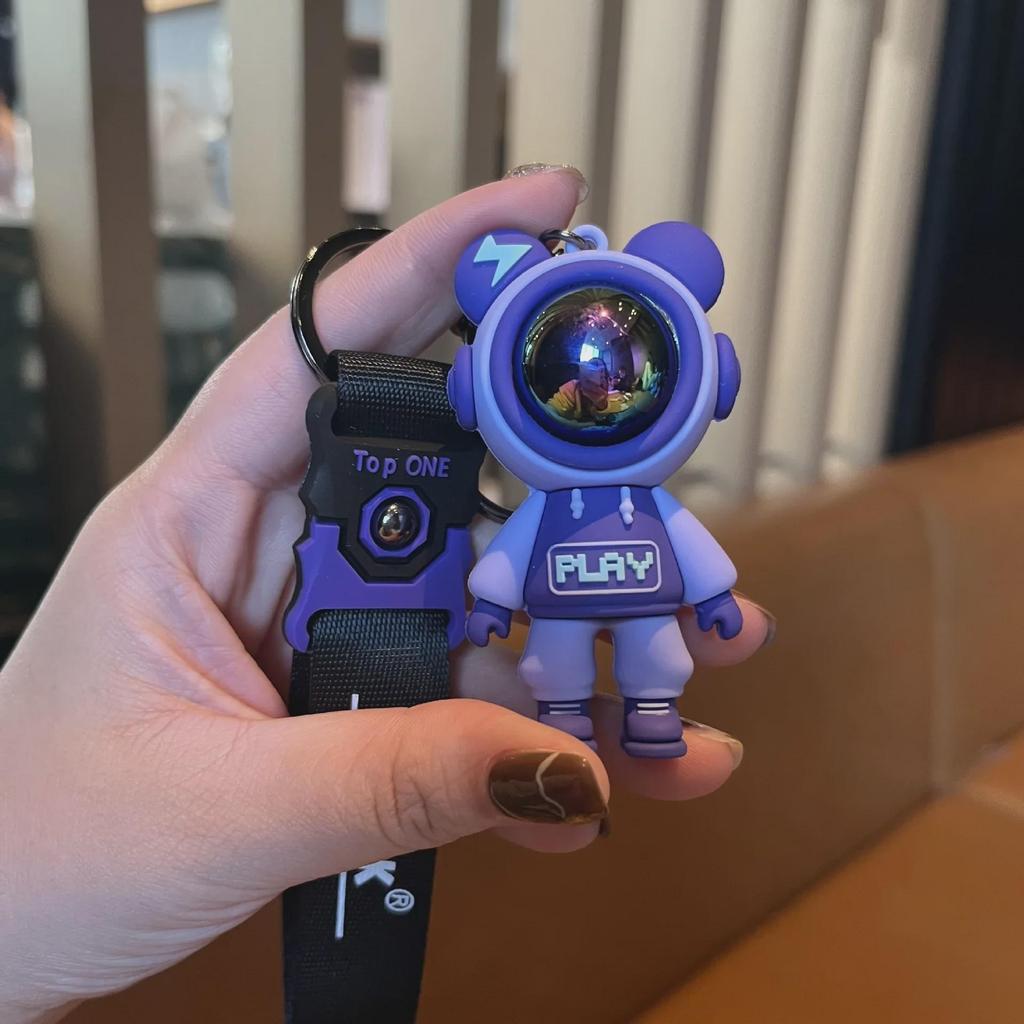 Брелок для ключей Lightning Bear Couples - мультяшный кулон для мужчин и женщин, подвеска для школьного ранца, автомобильный аксессуар