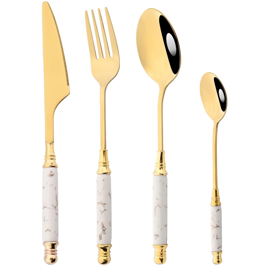 4/5 шт. набор столовой посуды с имитацией керамики, креативный нож, кофейная ложка, вилка, набор столовых приборов, посуда из нержавеющей стали, кухонные столовые приборы
