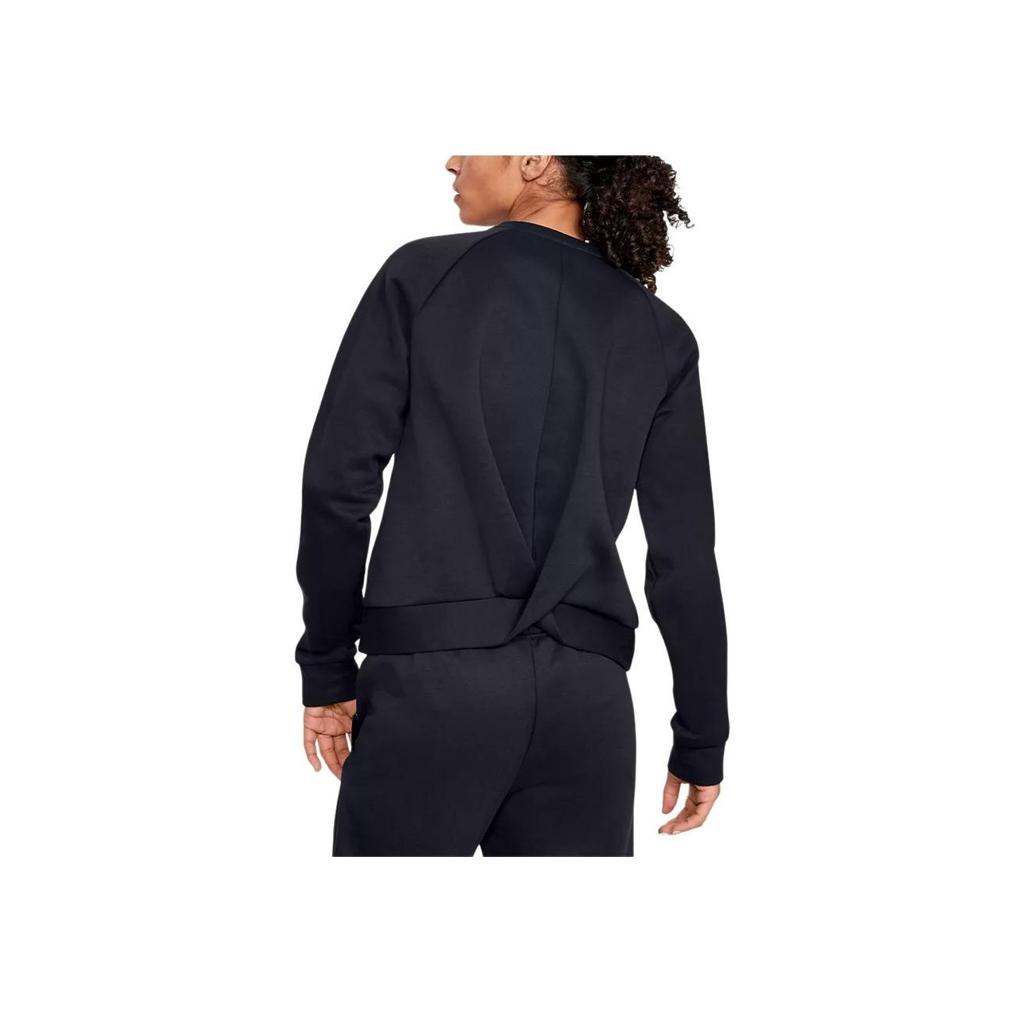 Under Armour Recovery Script пуловер с круглым вырезом и вышитыми буквами, свитшот с длинным рукавом, женские топы, черный цвет 1344169-001