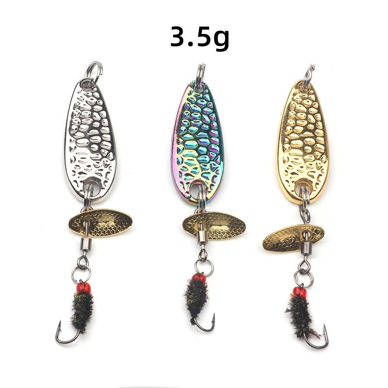 3 шт./лот, длинная литая приманка с блестками, приманка из скорлупы арахиса, имитация металлической ложки, рыболовные приманки, спиннер для рыбалки нахлыстом