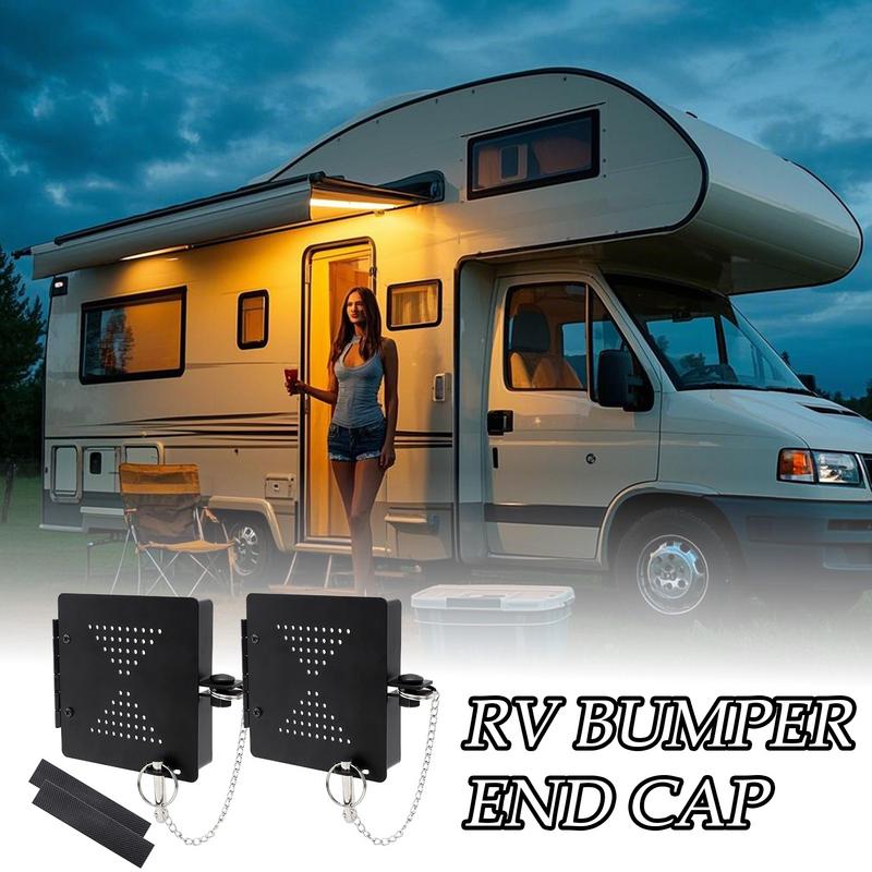 RV Bumper End Cap Pipe Protector 2 Pieces Sewer Hose End Caps Wear-Resistant Protective Plug Replacement Parts For 4-Inch Square