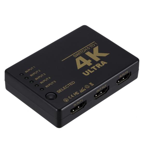 Порты сверхвысокой четкости HDMI-совместимый переключатель 4Kx2K 5 HDTV сплиттер-хаб с ИК