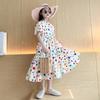 Fashion Summer Girls Dress Dot Beach Long Dress For Girl Bohemia Children Princess Loose Dresses Costume Teen 8 10 12 14 Y