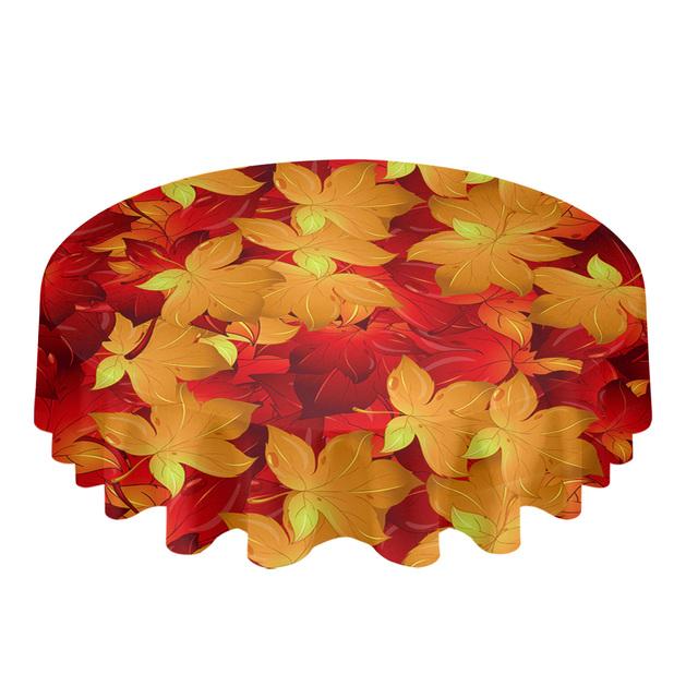 Осенние листья клена градиент круглая скатерть кухонный декор водонепроницаемая скатерть обеденный журнальный столик чехол коврик для пикника