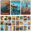 Vintage City Landscape Tin Sign London Mexico Paris Florida Posters Travel Scenery Wall Stickers Iron Painting Bar Decoration