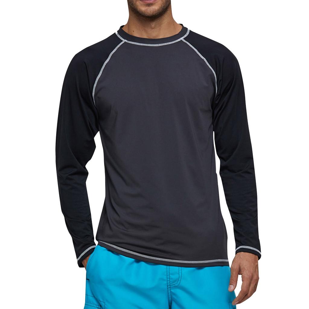 Men's Long-Sleeved Loose Sun Clothing Upf 50+ Beach Sun Quick-Drying Clothing Men's Surfing Clothing Men's Swimwear