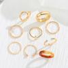 Золотое Роскошное Открытое Кольцо Простое Открытое Очарование Модное Кольцо 9-компонентное Кольцо Комбинация Глянцевый Вечерний Франк Женское Подарочное Кольцо Универсальный Комплект Ювелирных Изделий