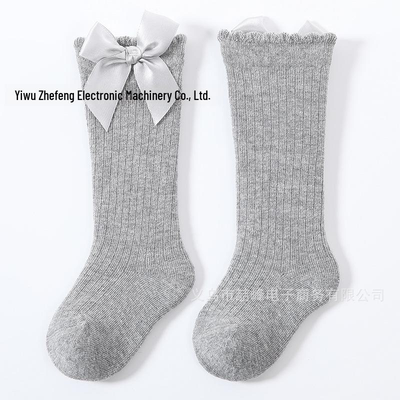 Испанские розовые детские носки до колена с большим бантом для девочек