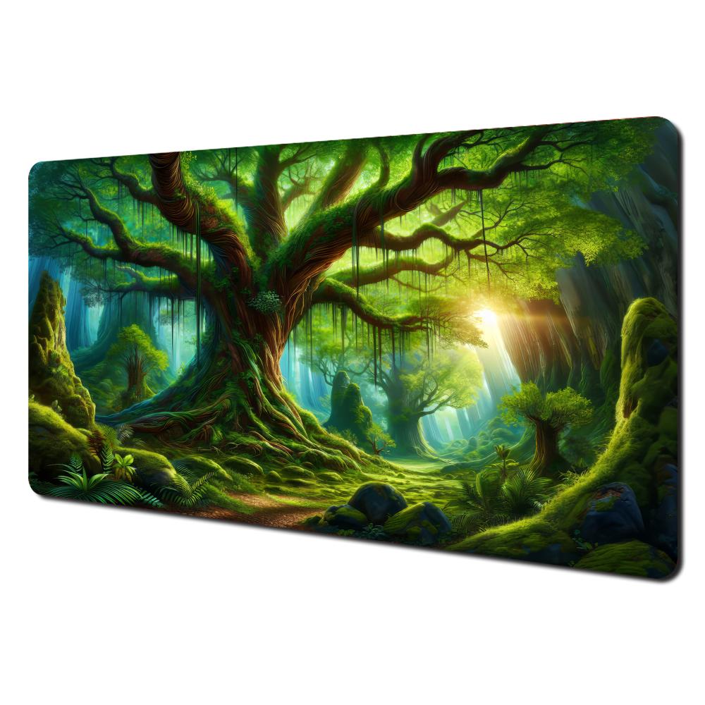 Tree Of Life And Magical Forest Pattern Large Mouse Pad Desk Mat Gaming Pad Pc Accessories Keyboard Mousemat Mauspad Office Rug