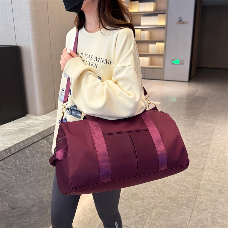 Портативная однотонная дорожная сумка с отделением для обуви, разделением сухого и влажного, плечевым ремнем, легкая для плавания и фитнеса