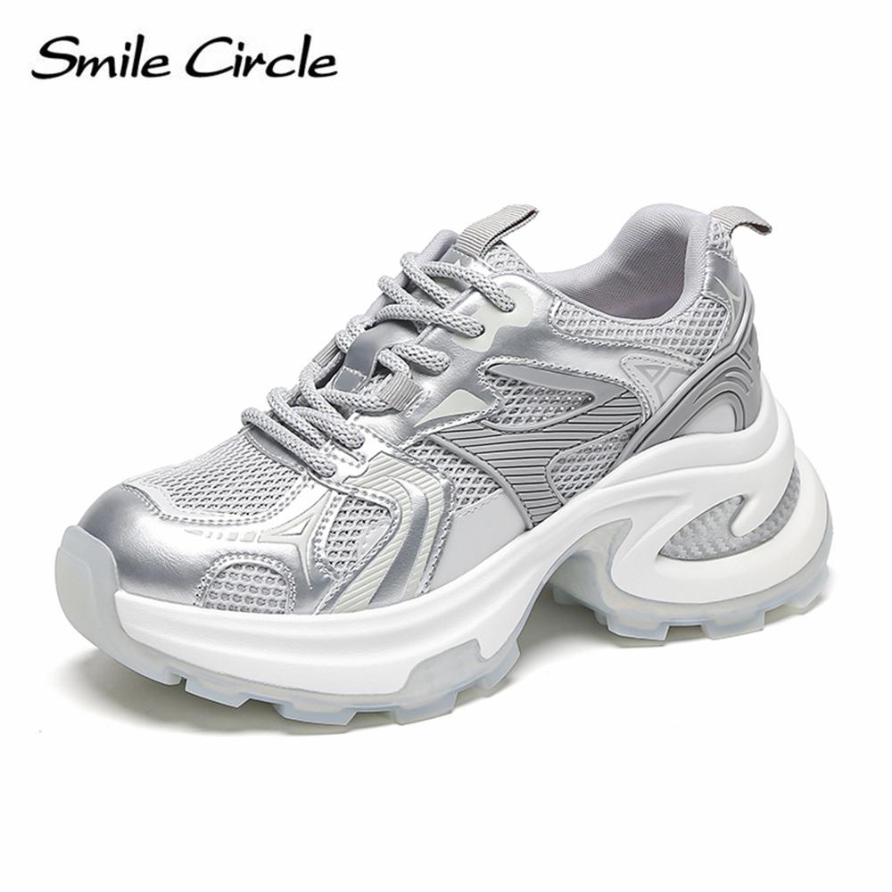 Низкие кроссовки, увеличивающие рост, с круглым носком, на толстой подошве, дышащая, удобная повседневная обувь