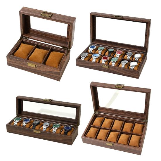 Витрина для хранения часов со съемными подушками, дизайн с прозрачным окном, всесторонняя защита