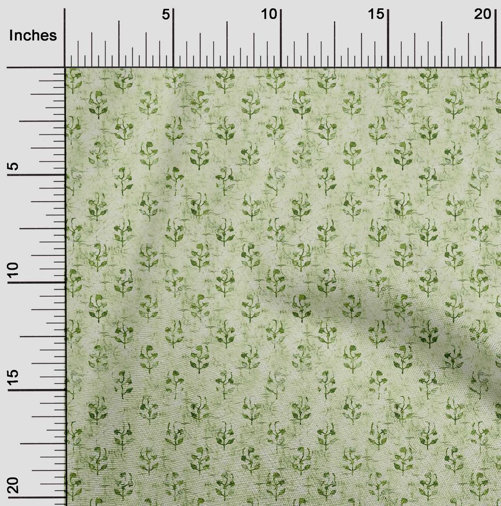 oneOone Cotton Flex Green Fabric Aian Batik Craft Projects Decor Fabric Printed By The Yard 40 Inch
